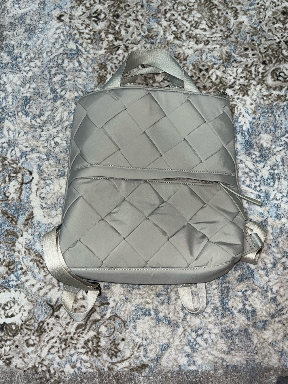House of Harlow Quilted Women's Backpack - greenish gray